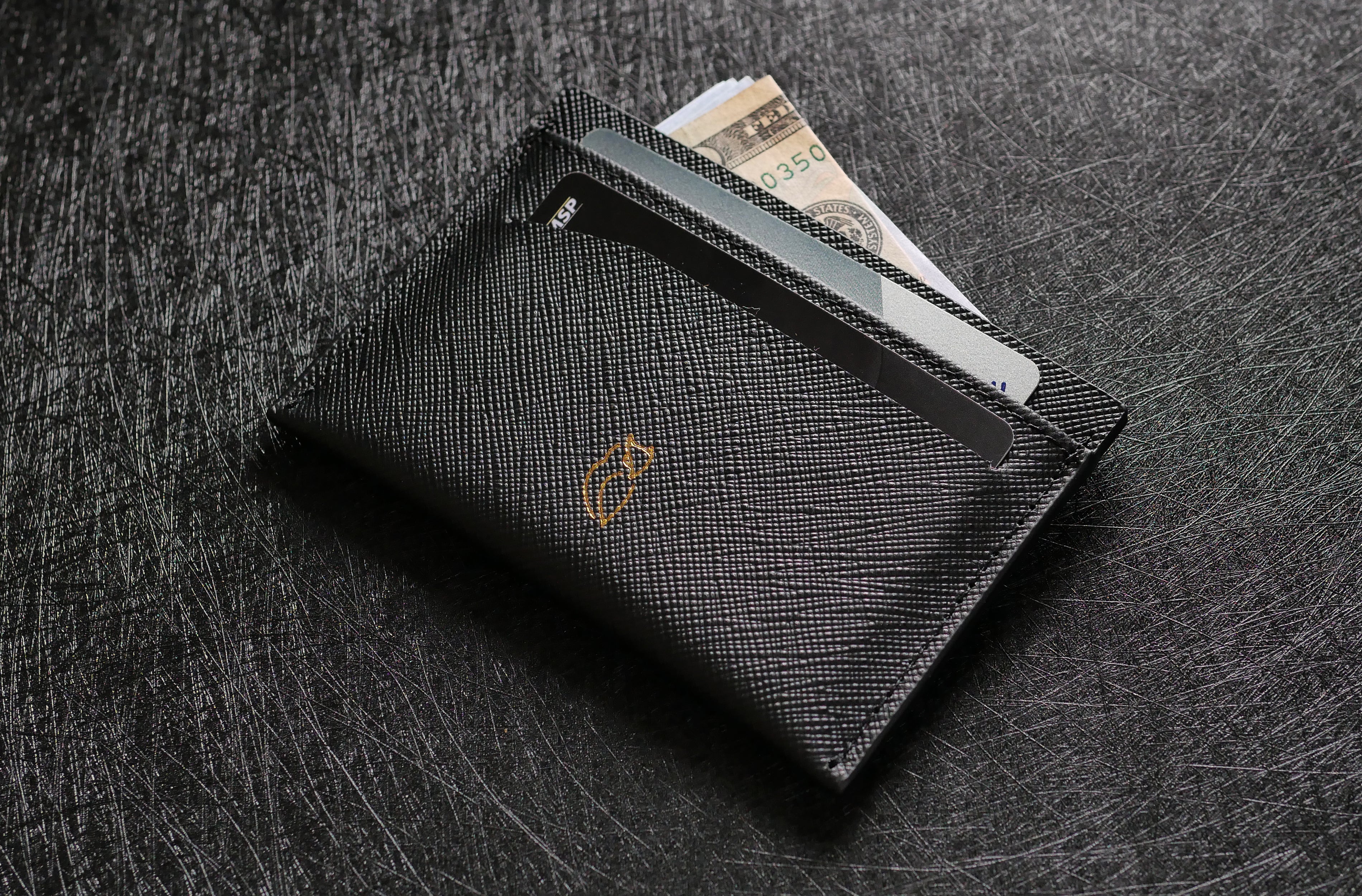 E.MARINELLA Saffiano Leather Credit Card Holder