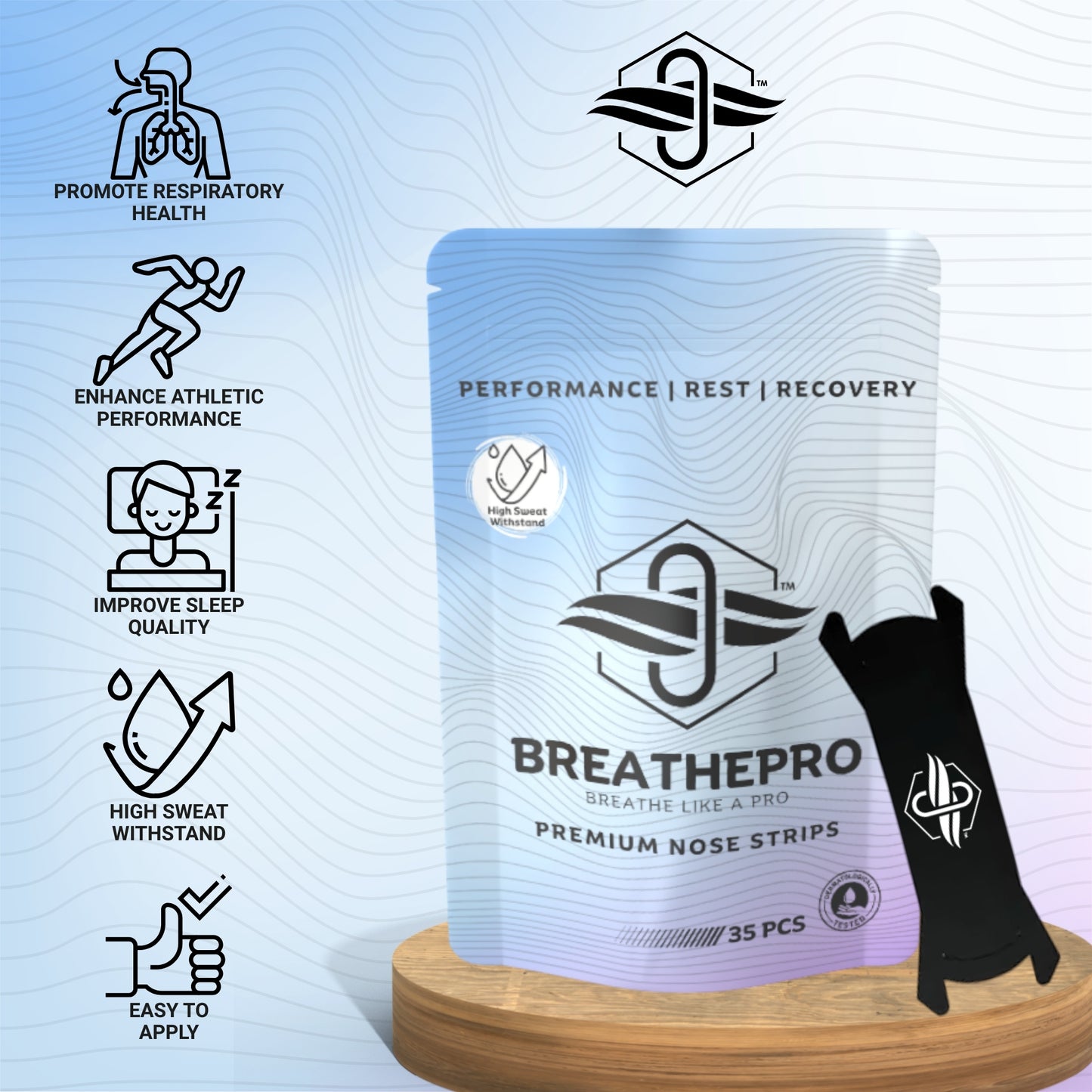 BreathePro™ Premium Athletic Nose Strips 2.0 (35 Counts)