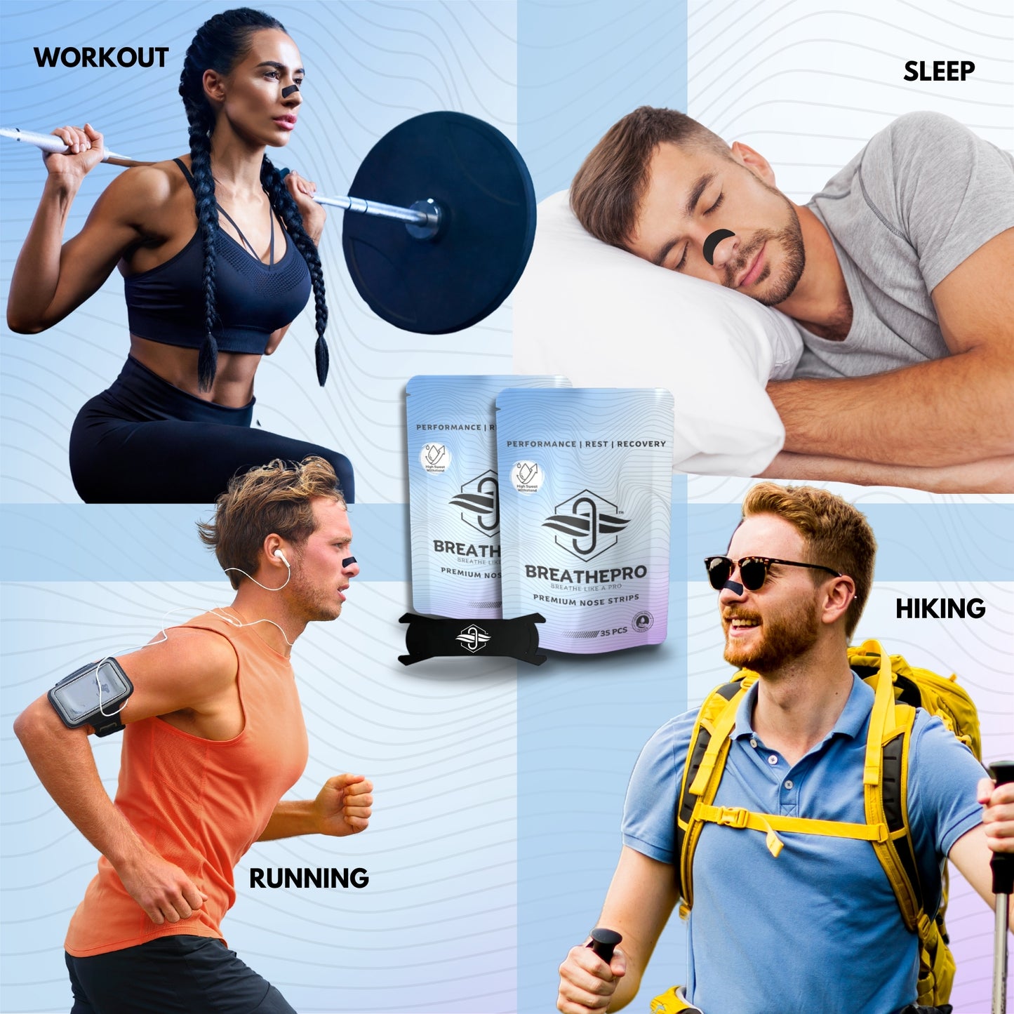 BreathePro™ Premium Athletic Nose Strips 2.0 (35 Counts)