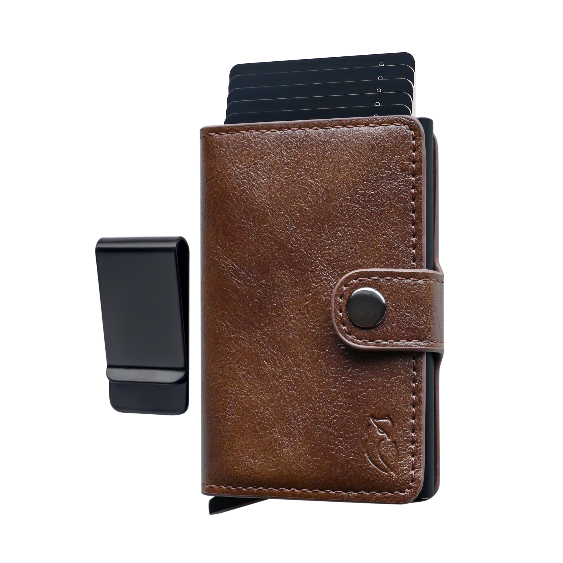  MIRRORLET Wallet with RFID BROWN, (introductory price)  zippered, PU Leather, Bifold Wallet, Credit Card Holders, Photo & ID Holder  and Coin pocket. Also available in wine and black. : Clothing, Shoes